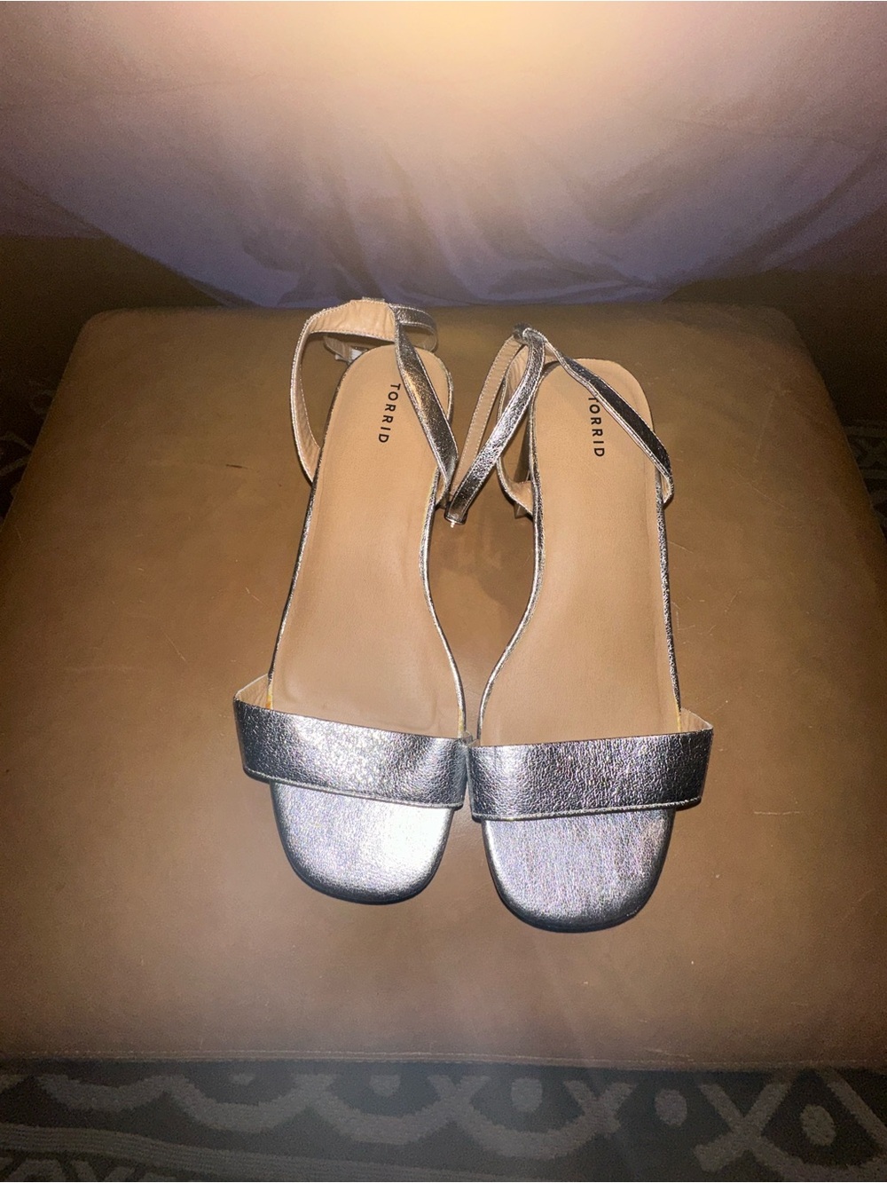 torrid Metallic Silver Open-Toe Ankle-Strap Sandals